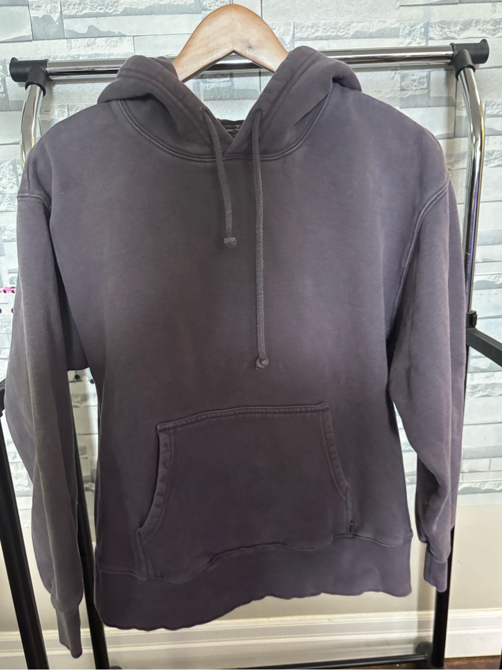 TNA Washed Charcoal Gray Pullover Hoodie